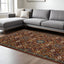 6' X 9' Red Blue Gold And Ivory Oriental Power Loom Stain Resistant Area Rug With Fringe