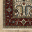 6' X 9' Ivory Red Green Grey Blue And Navy Oriental Power Loom Stain Resistant Area Rug With Fringe