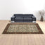 10' X 13' Ivory Red Green Grey Blue And Navy Oriental Power Loom Stain Resistant Area Rug With Fringe