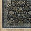 3' X 5' Blue Ivory Grey Gold Green And Brown Oriental Power Loom Stain Resistant Area Rug With Fringe