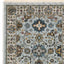 8' Blue And Ivory Oriental Power Loom Runner Rug With Fringe