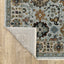 8' Blue And Ivory Oriental Power Loom Runner Rug With Fringe