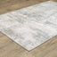 8' X 10' Grey Gold Blue Beige And Green Abstract Power Loom Stain Resistant Area Rug