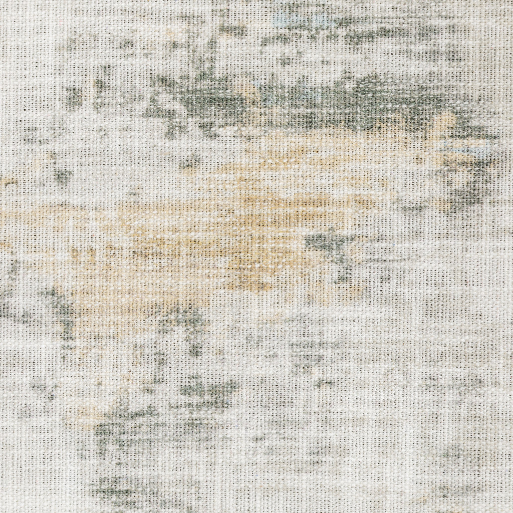 9' X 12' Gray And Ivory Abstract Power Loom Stain Resistant Area Rug