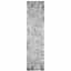 2' X 8' Grey And Blue Abstract Power Loom Stain Resistant Runner Rug