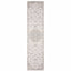 2' X 8' Beige Gold And Grey Oriental Power Loom Stain Resistant Runner Rug