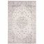 5' X 7' Beige Gold And Grey Oriental Power Loom Stain Resistant Area Rug