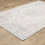 5' X 7' Beige Gold And Grey Oriental Power Loom Stain Resistant Area Rug