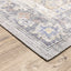 5' X 7' Blue Gold Grey Orange Yellow And Purple Oriental Power Loom Stain Resistant Area Rug