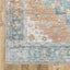 5' X 7' Orange Blue Teal Green And Beige Oriental Power Loom Stain Resistant Area Rug