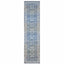 2' X 8' Blue And Grey Oriental Power Loom Stain Resistant Runner Rug