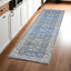 2' X 8' Blue And Grey Oriental Power Loom Stain Resistant Runner Rug