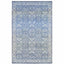 5' X 7' Blue And Grey Oriental Power Loom Stain Resistant Area Rug