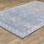 5' X 7' Blue And Grey Oriental Power Loom Stain Resistant Area Rug