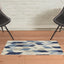 4' X 6' Blue Ivory And Gray Wool Geometric Tufted Handmade Area Rug