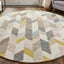 4' X 6' Blue Ivory And Gray Wool Geometric Tufted Handmade Area Rug