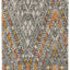 4' X 6' Gray Ivory And Orange Wool Geometric Tufted Handmade Area Rug