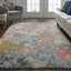 4' X 6' Ivory and Blue Wool Floral Hand Tufted Area Rug