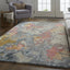 4' X 6' Ivory and Blue Wool Floral Hand Tufted Area Rug