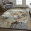 4' X 6' Tan and Gray Wool Floral Hand Tufted Area Rug