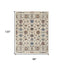 4' X 6' Ivory and Blue Wool Floral Hand Tufted Area Rug