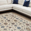 4' X 6' Ivory and Blue Wool Floral Hand Tufted Area Rug