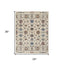 4' X 6' Ivory and Blue Wool Floral Hand Tufted Area Rug