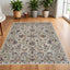 4' X 6' Ivory and Blue Wool Floral Hand Tufted Area Rug