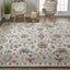 4' X 6' Ivory and Blue Wool Floral Hand Tufted Area Rug