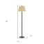 60" Bronze Traditional Shaped Floor Lamp With Tan Square Shade