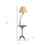 62" Black Tray Table Floor Lamp With Brown Empire Shade