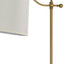 63" Bronze Adjustable Height Swing Arm Floor Lamp With White Fabric Shade