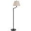 60" Bronze Swing Arm Floor Lamp With Beige Empire Shade