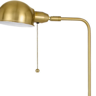 58" Brass Adjustable Floor Lamp With Bronze Dome Shade