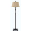 61" Bronze Two Light Traditional Shaped Floor Lamp With Brown Square Shade