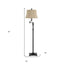 61" Bronze Swing Arm Floor Lamp With Brown Square Shade