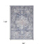 8' X 10' Blue And Pink Floral Power Loom Distressed Washable Area Rug