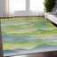 5' X 7' Green and Yellow Abstract Non Skid Area Rug