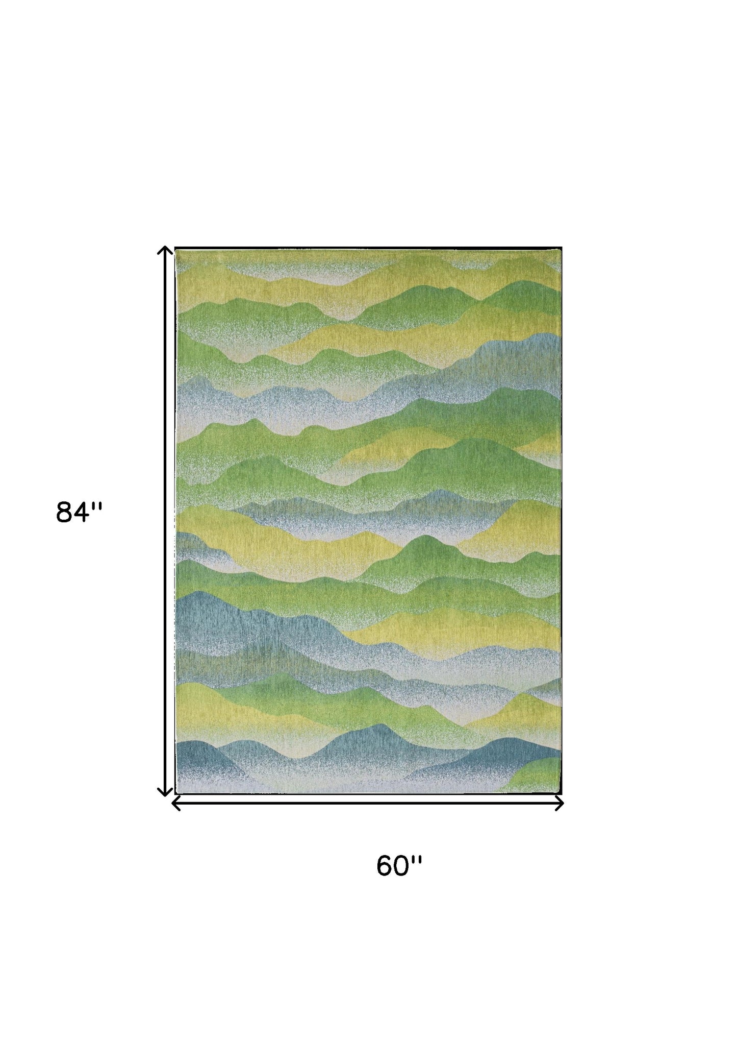 6' X 8' Green and Yellow Abstract Non Skid Area Rug