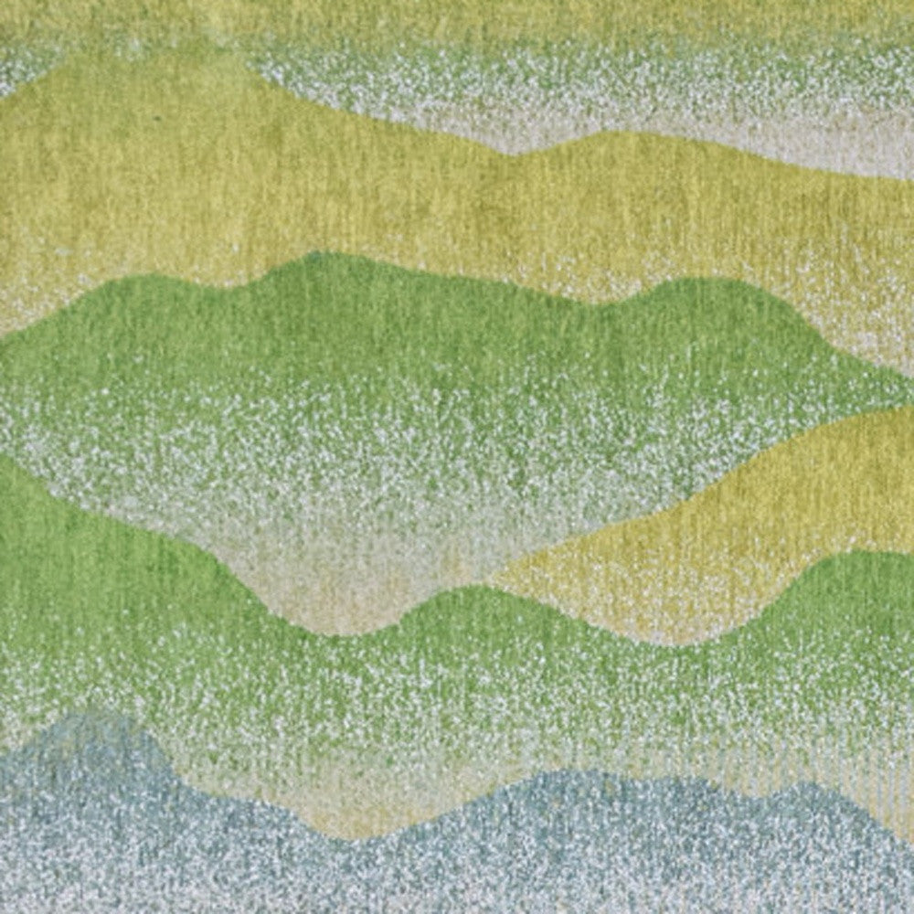 6' X 8' Green and Yellow Abstract Non Skid Area Rug