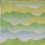 6' X 8' Green and Yellow Abstract Non Skid Area Rug