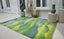 7' X 9' Green and Yellow Abstract Non Skid Area Rug