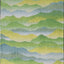 7' X 9' Green and Yellow Abstract Non Skid Area Rug