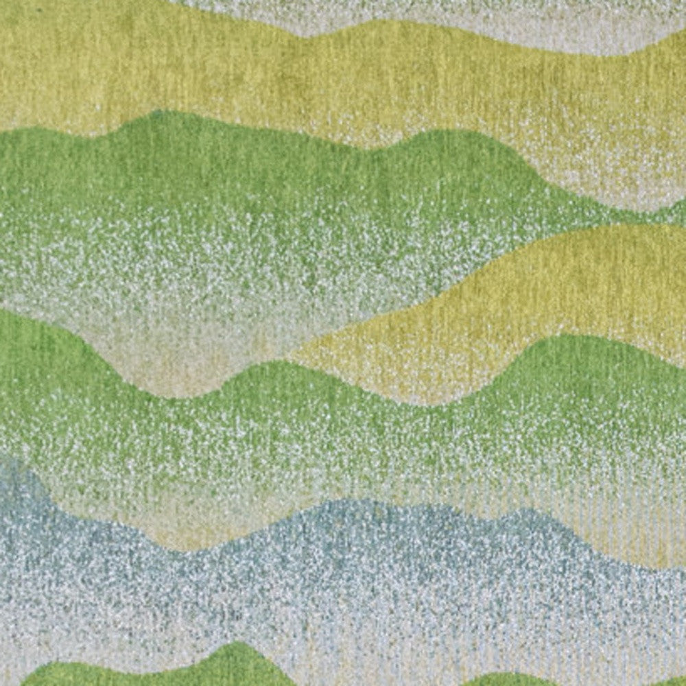 7' X 9' Green and Yellow Abstract Non Skid Area Rug