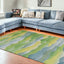 7' X 9' Green and Yellow Abstract Non Skid Area Rug