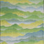 9' X 13' Green and Yellow Abstract Non Skid Area Rug