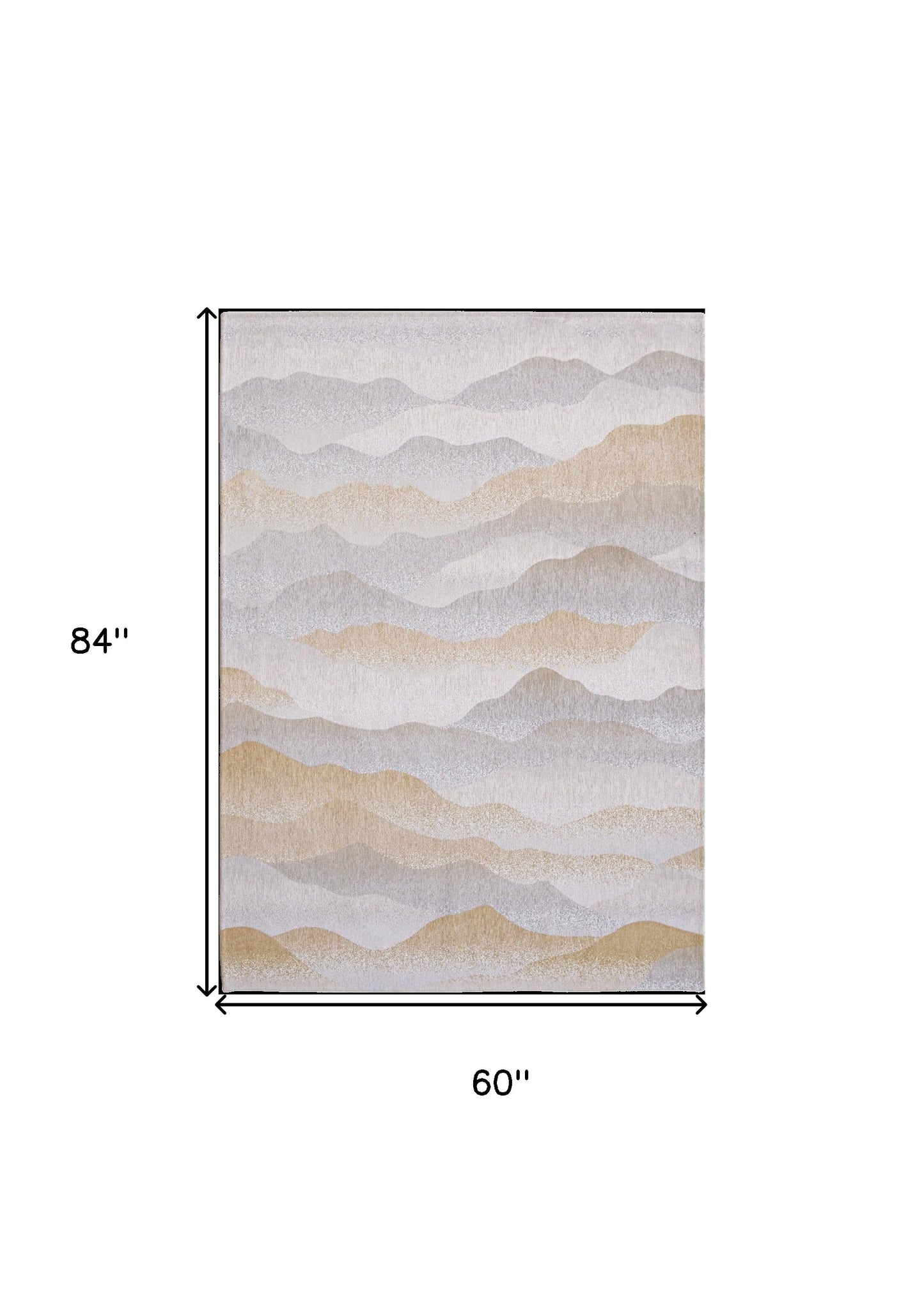 6' X 8' Gray and Brown Abstract Non Skid Area Rug