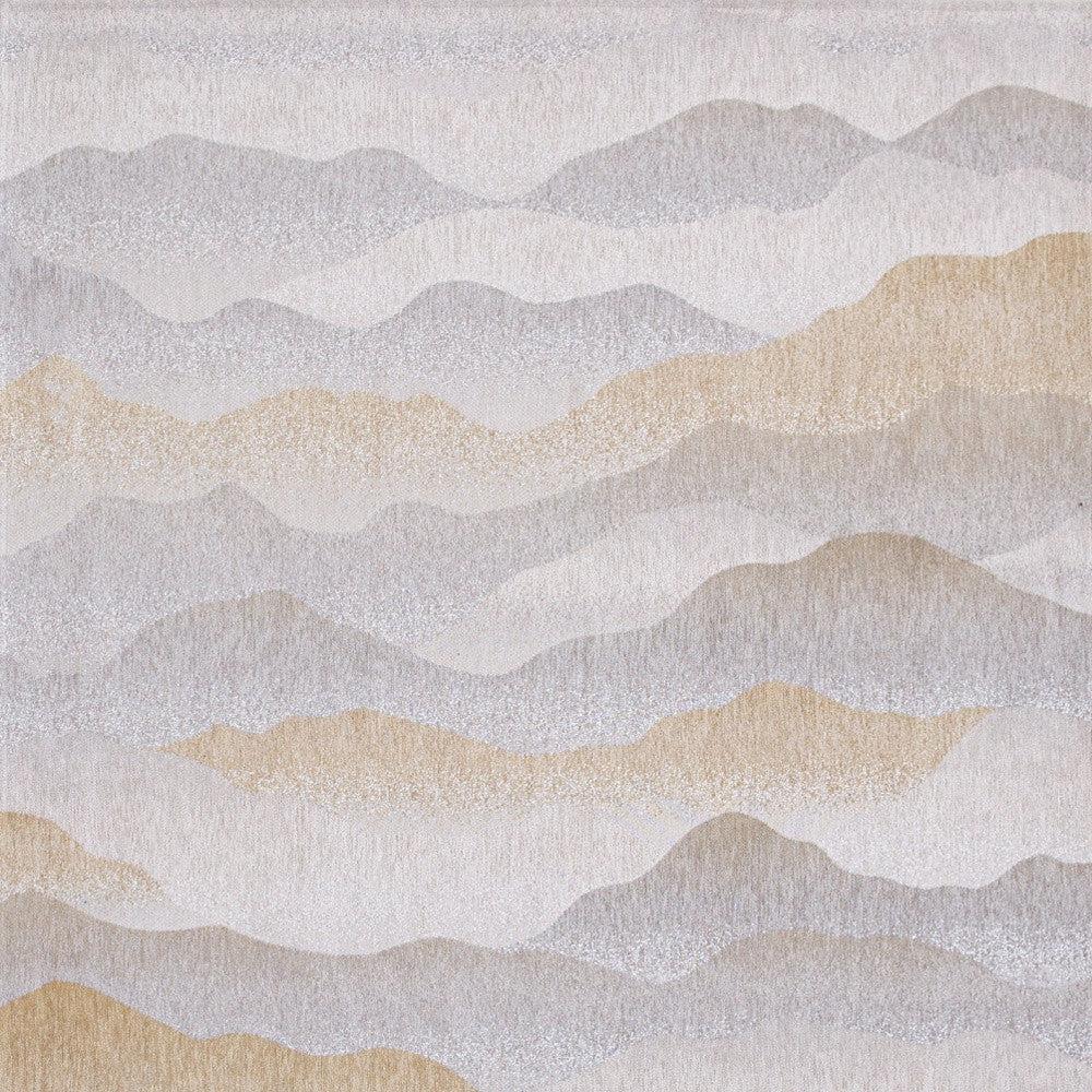 6' X 8' Gray and Brown Abstract Non Skid Area Rug