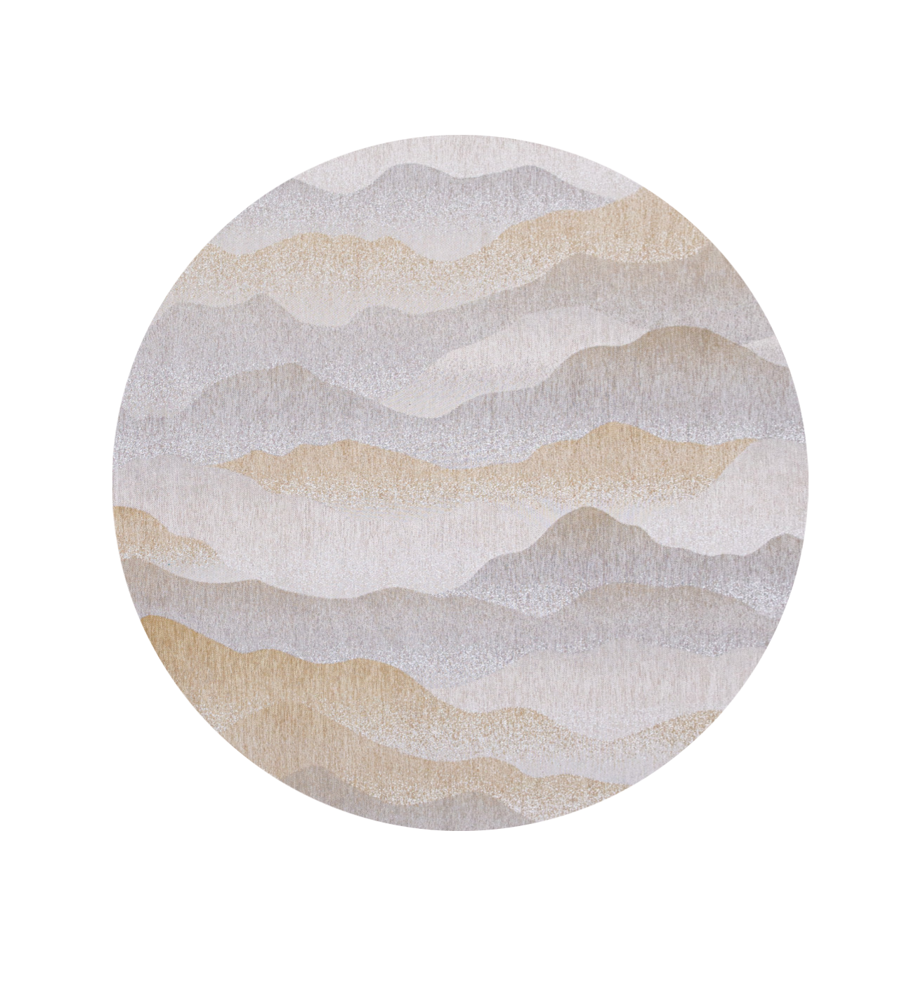 8' Gray and Brown Round Abstract Non Skid Area Rug