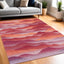 5' X 7' Red Orange Abstract Non Skid Area Rug